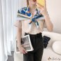 The new twill silk large square scarf scarf color printing simulation silk scarf female neck scarf h