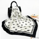 Silk scarf women's new simple point print square scarf simulation silk scarf shawl headscarf