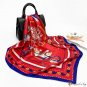 Silk scarf women's new carriage print square scarf simulation silk scarf shawl headscarf