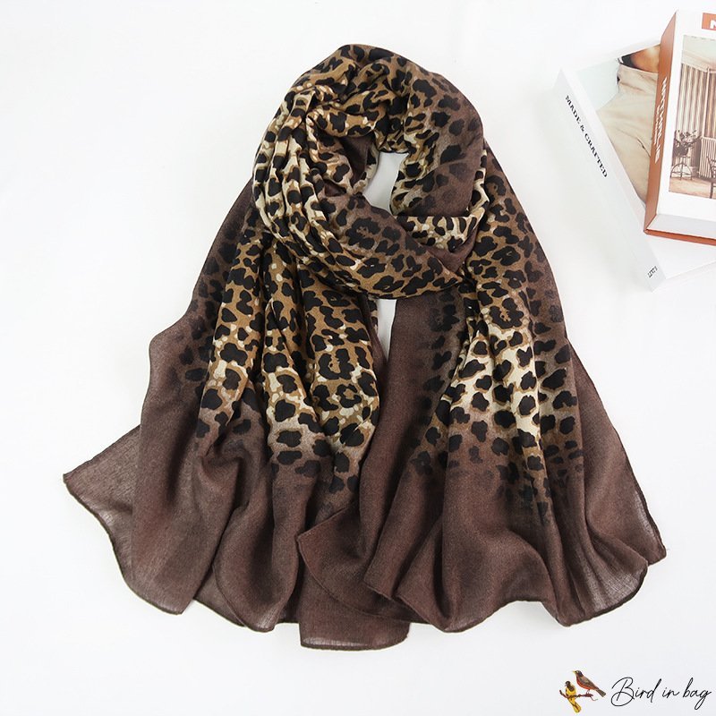 New leopard print sarong women spring cotton linen hand scarf vacation shawl silk scarf