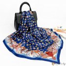 90cm large square scarf female new simulation silk printing silk scarf shawl ladies scarf headscarf
