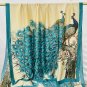 New peacock printing long silk scarf women beach towel printing sunshade shawl scarf female