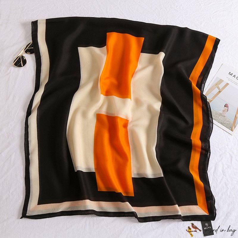 Spring new decorative scarves female fashion flow decorative shawl spell color silk scarf beach scar