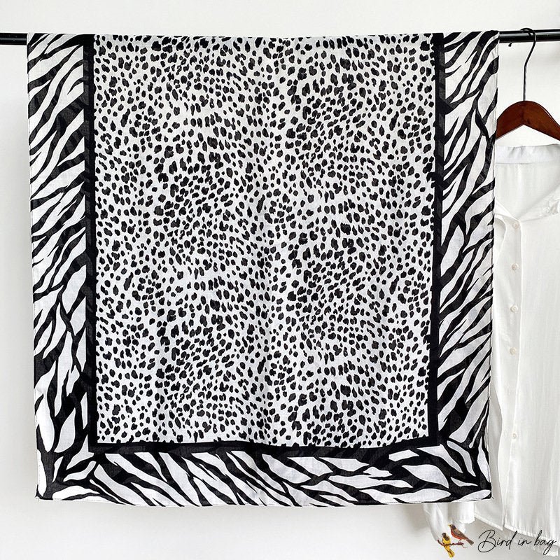 Spring and autumn cotton linen hand long scarf leopard scarf female fashion spring and summer gauze 