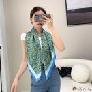90cm new twill silk large square scarf scarf printing simulation silk scarf female white collar coll