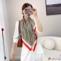 90cm new twill silk large square scarf scarf printing simulation silk scarf female white collar coll