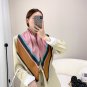 New twill silk large square scarf women's printed scarf silk scarf French retro headscarf shawl