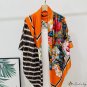 Silk scarf female simulation silk 130cm twill silk large printed square scarf shawl scarf
