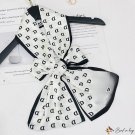 Sweet little long strip of silk scarf French vintage double layer floating tie scarf ribbon multi-pu