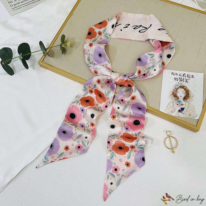 Small long ribbon hair ribbon female tie hair float tie ponytail ribbon tie ponytail thin long Frenc
