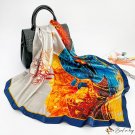 Silk scarf female simulation silk scarf colorful deer printed small square scarf scarf shawl