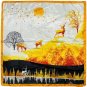 Silk scarf female simulation silk scarf colorful deer printed small square scarf scarf shawl