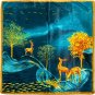 Silk scarf female simulation silk scarf colorful deer printed small square scarf scarf shawl