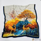Spring and summer new silk scarf female long section simulation silk plum deer printing sarong long 