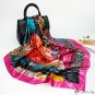 Silk scarf female spring and summer new oil painting printing large square scarf 90cm headscarf scar