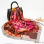 Silk scarf female spring and summer new oil painting printing large square scarf 90cm headscarf scar