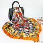 New silk scarf female headscarf French vintage scarf mythical printing large square scarf 90cm shawl