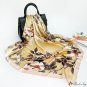 New silk scarf female headscarf French vintage scarf floral print large square scarf 90cm shawl