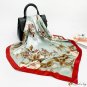 New silk scarf female headscarf French vintage scarf floral print large square scarf 90cm shawl