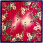 New silk scarf female headscarf French vintage scarf floral print large square scarf 90cm shawl