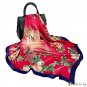 New silk scarf female headscarf French vintage scarf floral print large square scarf 90cm shawl