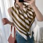 New twill silk large square scarf female striped printed scarf 90cm silk scarf French retro headscar