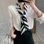 New twill silk large square scarf female striped printed scarf 90cm silk scarf French retro headscar