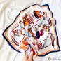 Silk scarf small square scarf female spring horse group printing square scarf satin scarf shawl