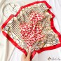 Silk scarf female new bird check print small square scarf satin scarf shawl