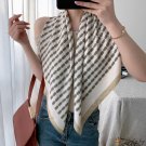 Spring and summer new 90cm large square scarf women shawl satin twill simulation silk printing silk 