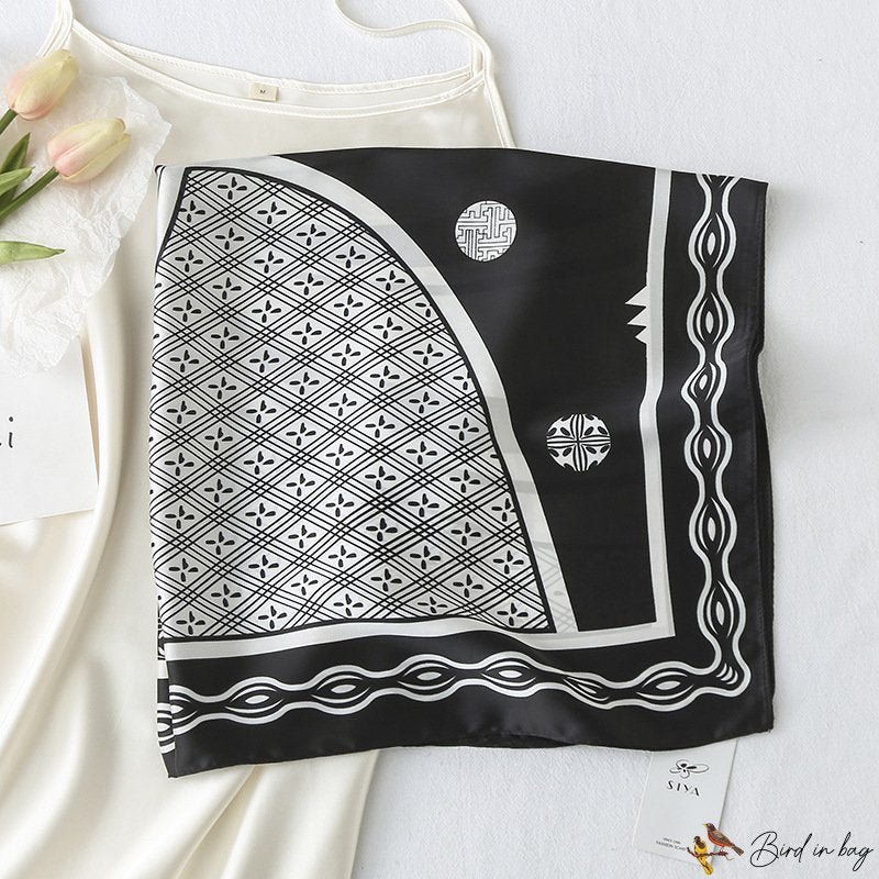 Silk scarf 70cm female spring and summer new printing small square scarf ladies scarf shawl
