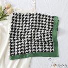 Silk scarf small square scarf female spring and summer new bird grid printing square scarf satin sca