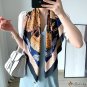 Autumn new twill silk 90cm silk scarf ladies French retro large square scarf plaid scarf headscarf s