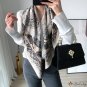 Autumn new twill silk 90cm silk scarf ladies French retro large square scarf plaid scarf headscarf s