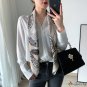 Autumn new twill silk 90cm silk scarf ladies French retro large square scarf plaid scarf headscarf s