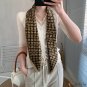 New twill silk 90cm silk scarf women French retro large square scarf plaid scarf decorative headscar