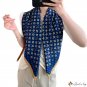 New twill silk 90cm silk scarf women French retro large square scarf plaid scarf decorative headscar