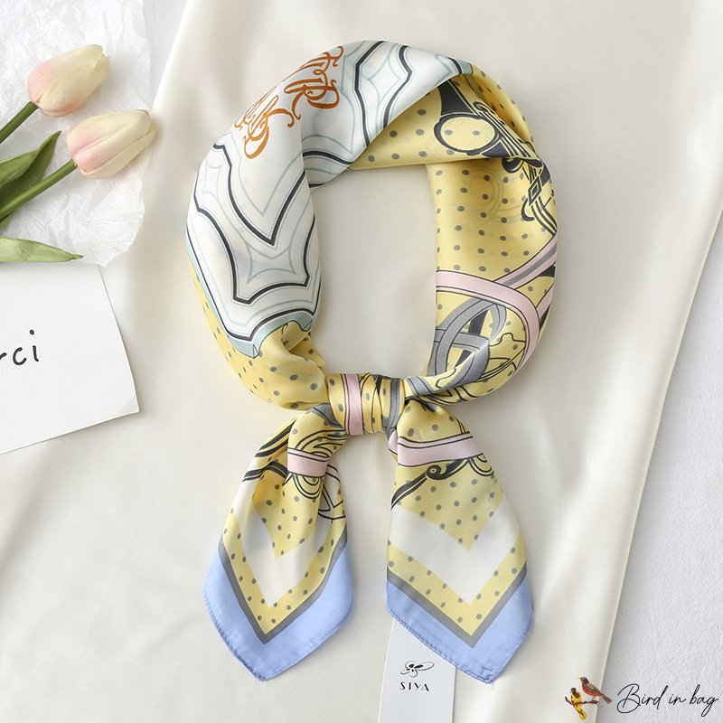 70cm small square scarf silk scarf female spring and summer new polka dot print satin scarf shawl he