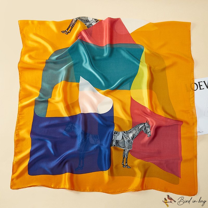 Long silk scarf female fashion sunscreen simulation silk scarf in the long paragraph decorative shaw