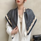 90cm twill silk large square scarf female new satin polka dot print silk scarf decorative scarf head