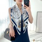 Spring and summer new satin 90cm large square scarf women shawl twill silk silk scarf sailboat print