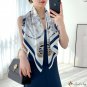 Spring and summer new satin 90cm large square scarf women shawl twill silk silk scarf sailboat print