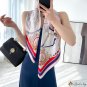 Spring and summer new satin 90cm large square scarf women shawl twill silk silk scarf sailboat print