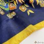 Silk scarf female new retro fan printing small square scarf imitation silk turban scarf