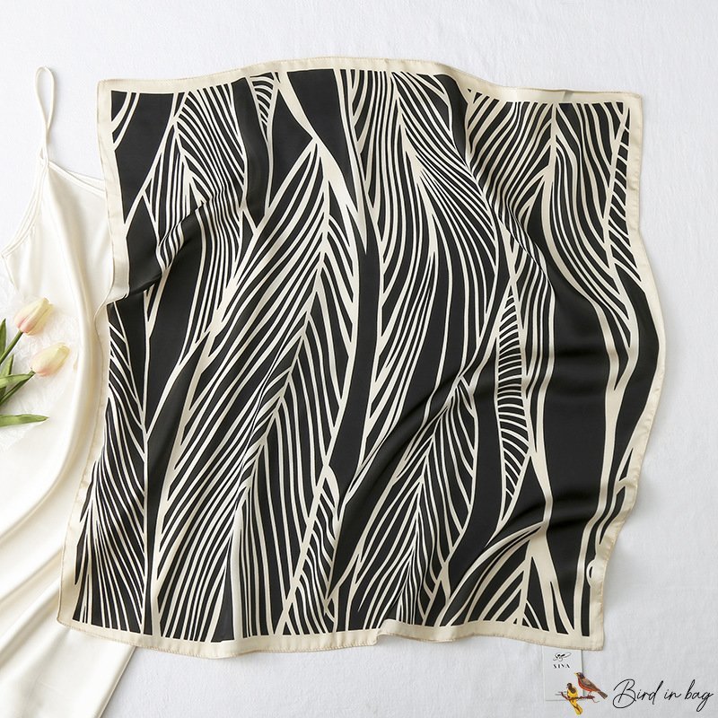 70cm small square scarf silk scarf female spring lines printed square scarf satin scarf shawl