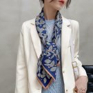 New twill silk silk scarf women 90cm large square scarf shawl small leaves printed scarf decorative 