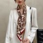 New twill silk silk scarf women 90cm large square scarf shawl small leaves printed scarf decorative 