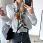 New twill silk silk scarf women spring and autumn French retro large square scarf Nepalese printing