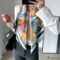 New twill silk silk scarf women spring and autumn French retro large square scarf Nepalese printing