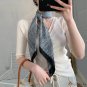 New twill silk 90cm silk scarf women French retro large square scarf plaid scarf decorative headscar